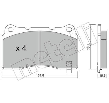 Sada brzdových destiček, kotoučová brzda METELLI 22-0288-8