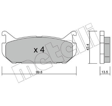Sada brzdových destiček, kotoučová brzda METELLI 22-0303-0