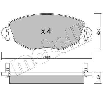 Sada brzdových destiček, kotoučová brzda METELLI 22-0318-0