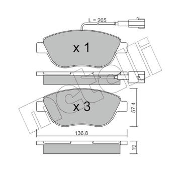 Sada brzdových destiček, kotoučová brzda METELLI 22-0322-0