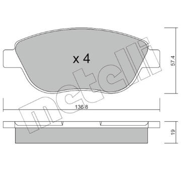 Sada brzdových destiček, kotoučová brzda METELLI 22-0322-1
