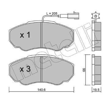 Sada brzdových destiček, kotoučová brzda METELLI 22-0325-0