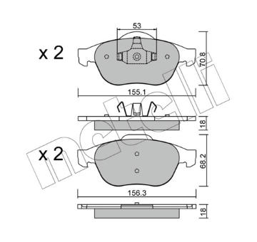 Sada brzdových destiček, kotoučová brzda METELLI 22-0336-0