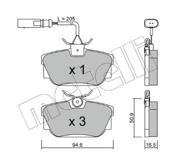 Sada brzdových destiček, kotoučová brzda METELLI 22-0346-1