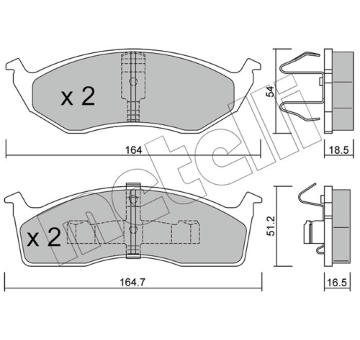 Sada brzdových destiček, kotoučová brzda METELLI 22-0356-0