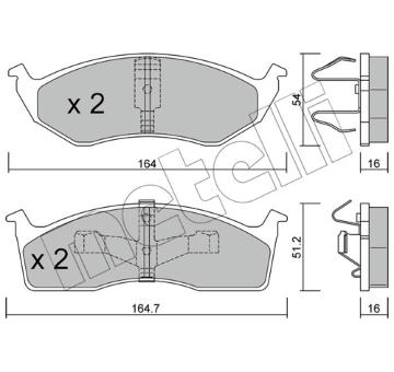 Sada brzdových destiček, kotoučová brzda METELLI 22-0356-1
