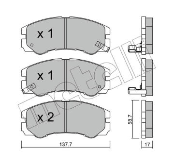 Sada brzdových destiček, kotoučová brzda METELLI 22-0357-0