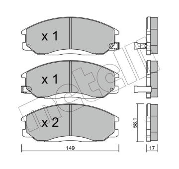 Sada brzdových destiček, kotoučová brzda METELLI 22-0364-0