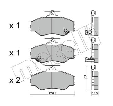 Sada brzdových destiček, kotoučová brzda METELLI 22-0366-0