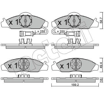 Sada brzdových destiček, kotoučová brzda METELLI 22-0368-0