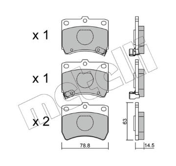 Sada brzdových destiček, kotoučová brzda METELLI 22-0370-0