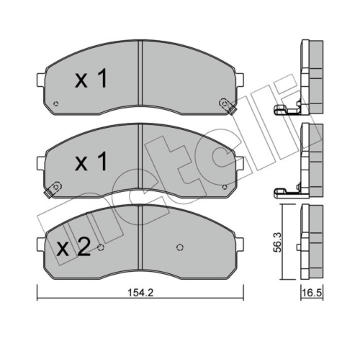 Sada brzdových destiček, kotoučová brzda METELLI 22-0374-0