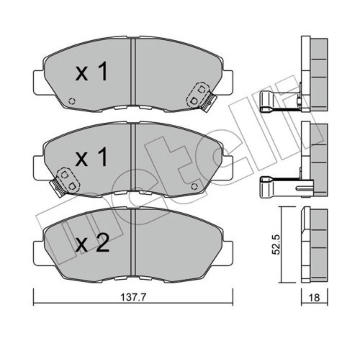 Sada brzdových destiček, kotoučová brzda METELLI 22-0384-0