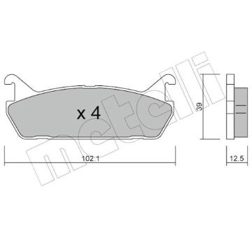 Sada brzdových destiček, kotoučová brzda METELLI 22-0390-0