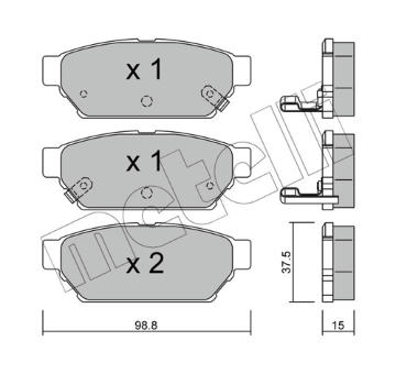 Sada brzdových destiček, kotoučová brzda METELLI 22-0396-0