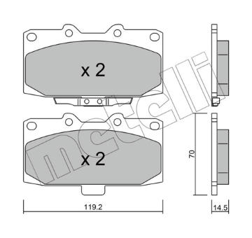 Sada brzdových destiček, kotoučová brzda METELLI 22-0413-0