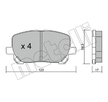 Sada brzdových destiček, kotoučová brzda METELLI 22-0427-0