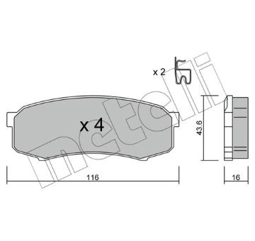 Sada brzdových destiček, kotoučová brzda METELLI 22-0432-0