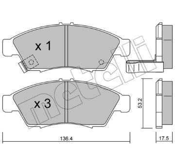 Sada brzdových destiček, kotoučová brzda METELLI 22-0437-0