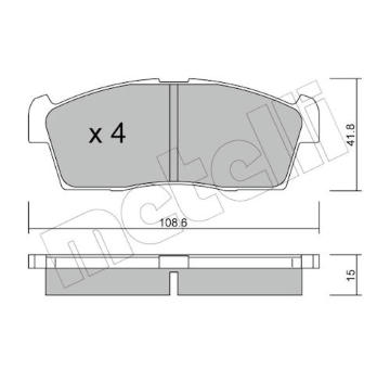 Sada brzdových destiček, kotoučová brzda METELLI 22-0439-0