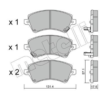 Sada brzdových destiček, kotoučová brzda METELLI 22-0446-0