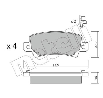 Sada brzdových destiček, kotoučová brzda METELLI 22-0447-0