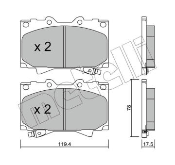Sada brzdových destiček, kotoučová brzda METELLI 22-0452-0