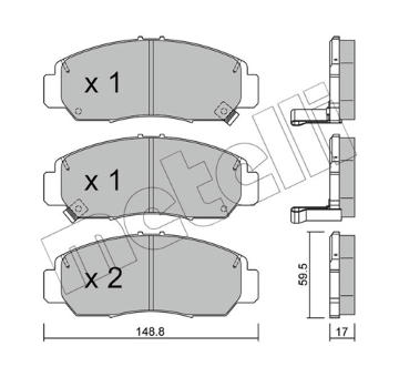 Sada brzdových destiček, kotoučová brzda METELLI 22-0462-0
