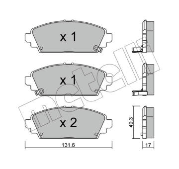 Sada brzdových destiček, kotoučová brzda METELLI 22-0463-0