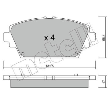 Sada brzdových destiček, kotoučová brzda METELLI 22-0464-0