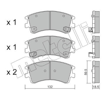 Sada brzdových destiček, kotoučová brzda METELLI 22-0476-0