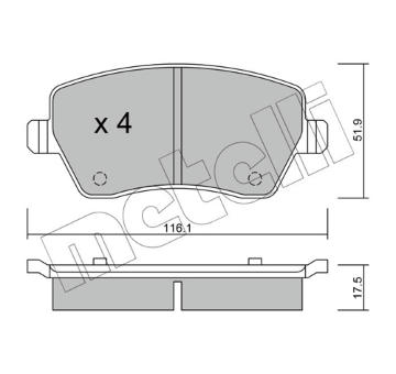 Sada brzdových destiček, kotoučová brzda METELLI 22-0485-0