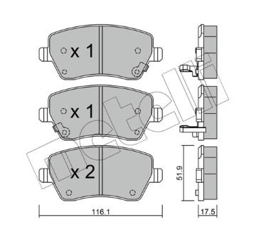 Sada brzdových destiček, kotoučová brzda METELLI 22-0485-2