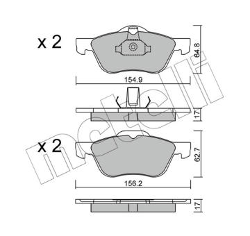 Sada brzdových destiček, kotoučová brzda METELLI 22-0489-0