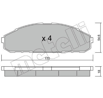 Sada brzdových destiček, kotoučová brzda METELLI 22-0495-0