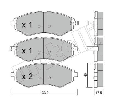 Sada brzdových destiček, kotoučová brzda METELLI 22-0508-1