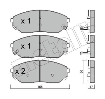 Sada brzdových destiček, kotoučová brzda METELLI 22-0515-0