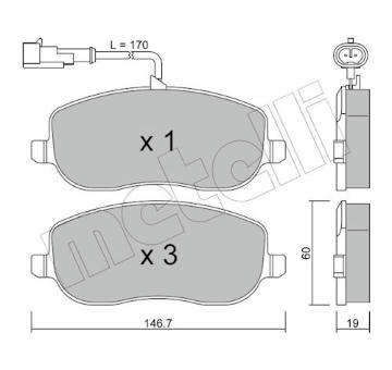 Sada brzdových destiček, kotoučová brzda METELLI 22-0530-1
