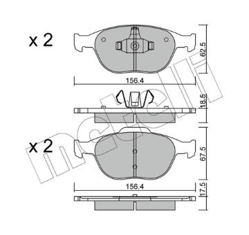 Sada brzdových destiček, kotoučová brzda METELLI 22-0533-0