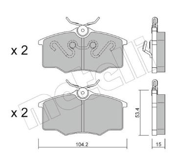 Sada brzdových destiček, kotoučová brzda METELLI 22-0537-0