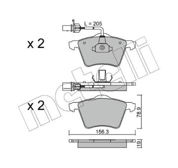 Sada brzdových destiček, kotoučová brzda METELLI 22-0550-1