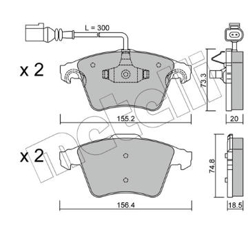 Sada brzdových destiček, kotoučová brzda METELLI 22-0552-2