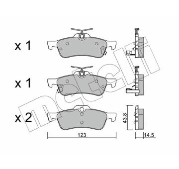Sada brzdových destiček, kotoučová brzda METELLI 22-0556-1