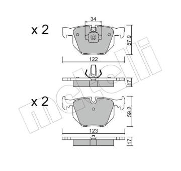 Sada brzdových destiček, kotoučová brzda METELLI 22-0561-0