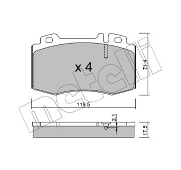 Sada brzdových destiček, kotoučová brzda METELLI 22-0563-0