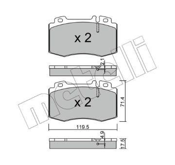 Sada brzdových destiček, kotoučová brzda METELLI 22-0563-5