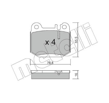 Sada brzdových platničiek kotúčovej brzdy METELLI 22-0564-0