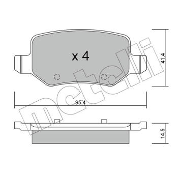 Sada brzdových destiček, kotoučová brzda METELLI 22-0565-0