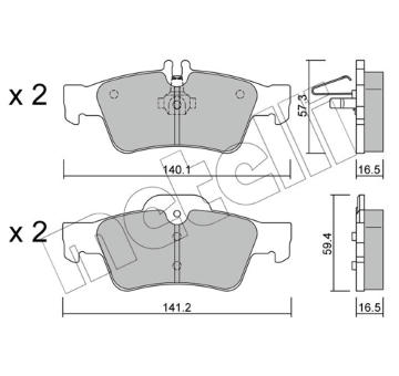 Sada brzdových destiček, kotoučová brzda METELLI 22-0568-0