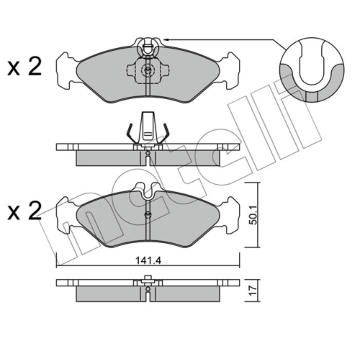 Sada brzdových destiček, kotoučová brzda METELLI 22-0571-0